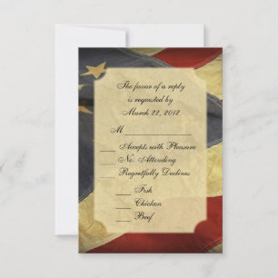 American Flag Wedding RSVP with Menu