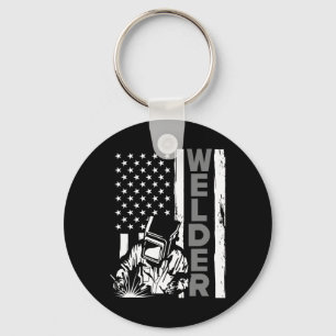 American Flag Welder Funny Usa 4th Of July Welding Key Ring