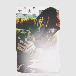 American Flag Welder Golf Towel