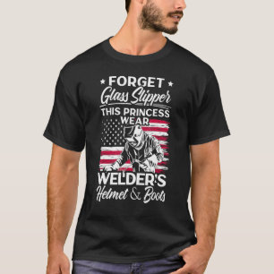 American Flag Welder Helmet Patriotic T-Shirt