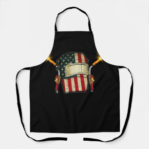 American Flag Welding Helmet Shape Cute Welder Apron