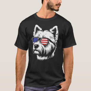 American Flag West Highland White Terrier Dog West T-Shirt