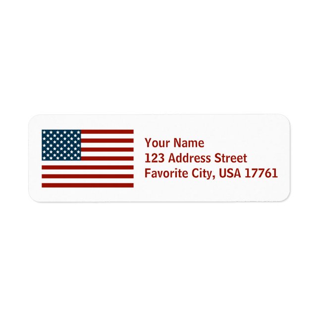 American Flag White Address Labels (Front)