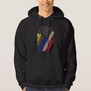 American Flag White Black Belt Colors Hoodie