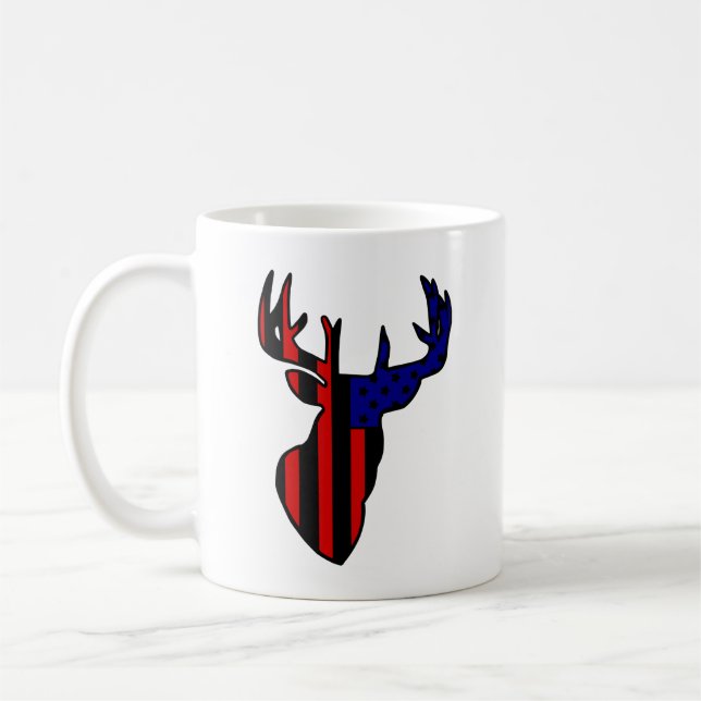 American Flag Whitetail Buck Coffee Mug (Left)