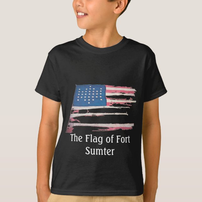 American Flag with 33 Stars - Fort Sumter T-Shirt (Front)