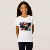 American Flag with American Eagle & Lady Liberty T-Shirt (Front Full)