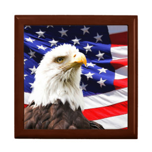 American Flag with Bald Eagle Gift Box
