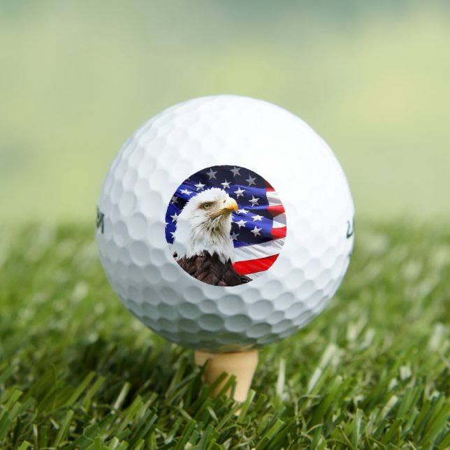 American Flag with Bald Eagle Golf Balls (Insitu Tee)
