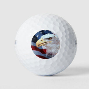 American Flag with Bald Eagle Golf Balls