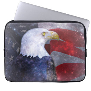 American Flag with Bald Eagle Laptop Sleeve