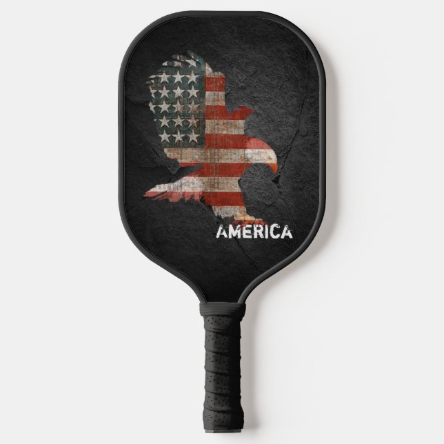 American Flag with Bald Eagle Pickleball Paddle (Front)