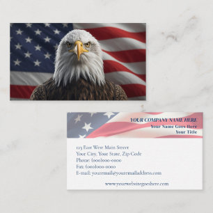 American Flag with Bald Eagle Professional Business Card