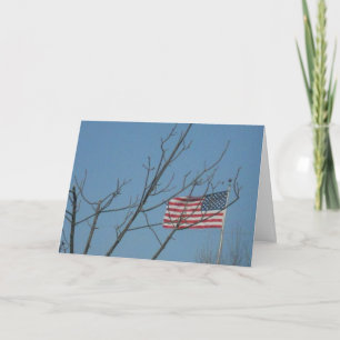 “American Flag with Branches” Sympathy Card