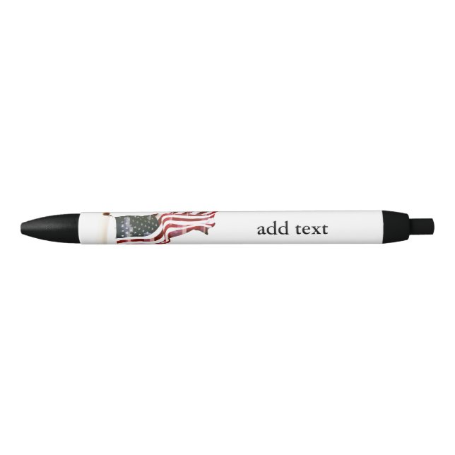 American Flag with Crosses Blue Ink Pen (Front)