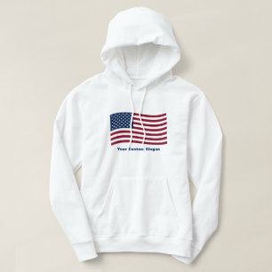 American Flag with Custom Slogan Hoodie