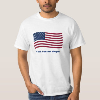 American Flag with Custom Slogan T-Shirt