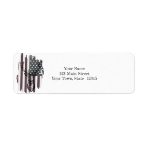 American Flag With Deer