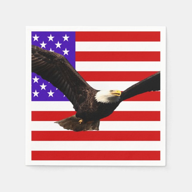 American flag with eagle USA Napkin (Front)