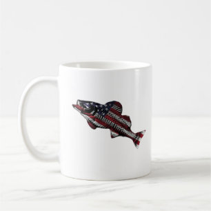 American flag with fishing 🎣 coffee mug
