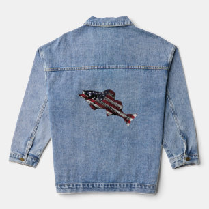 American flag with fishing 🎣 denim jacket