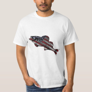 American flag with fishing 🎣 T-Shirt