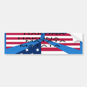 American Flag with Hakuna Matata: Patriotic Design Bumper Sticker