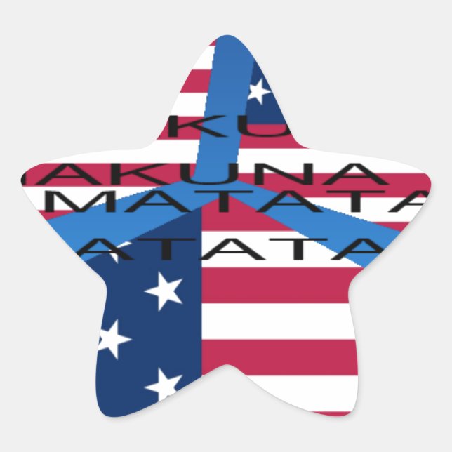 American Flag with Hakuna Matata: Patriotic Design Star Sticker (Front)