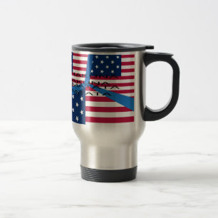 American Flag with Hakuna Matata: Patriotic Design Travel Mug