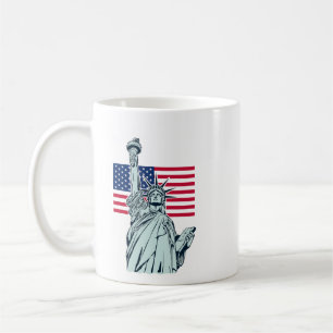 American Flag with Lady Liberty Coffee Mug