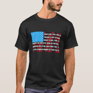 American Flag With National Anthem Lyrics Patrioti T-Shirt