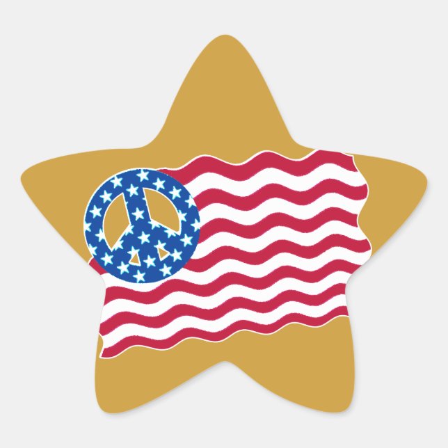 American Flag with Peace Symbol Stickers (Front)