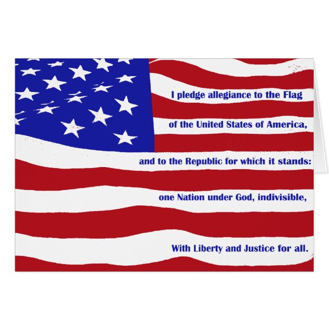 American flag with Pledge on stripes (Front Horizontal)