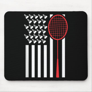 American Flag With Shuttles Funny Badminton T Shir Mouse Mat