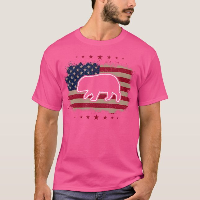 American Flag Wombat T-Shirt (Front)