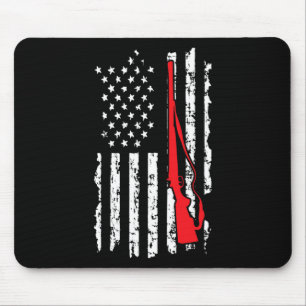American Flag Women Men Shotgun Hunting  Mouse Mat