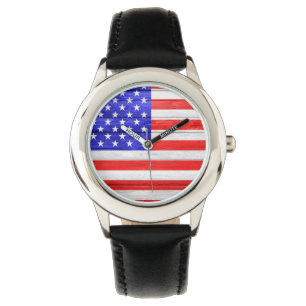 American Flag Wood Watch