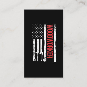 American Flag Woodworker Carpenter Tools Craftsman Business Card