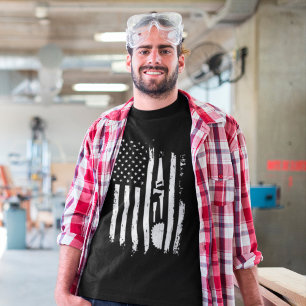 American Flag Woodworking Carpenter Carpentry Gift T-Shirt