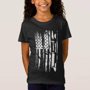 American Flag Woodworking Gift Carpenter Wood Work T-Shirt