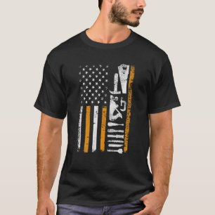 American Flag Woodworking Gifts Carpenter Wood Wor T-Shirt