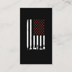 American Flag Workshop Tools Mechanic USA Business Card