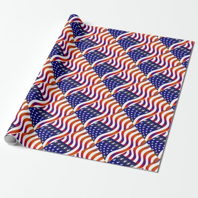 American Flag Wrapping Paper (Unrolled)