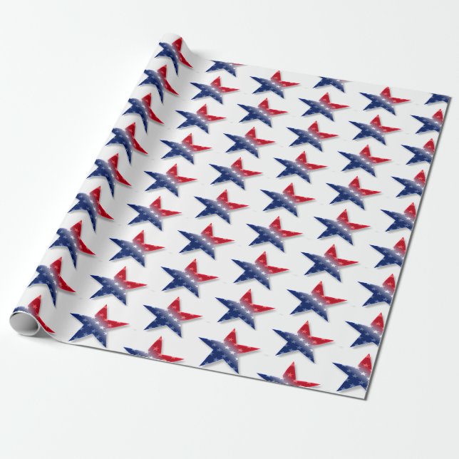 American Flag Wrapping Paper (Unrolled)