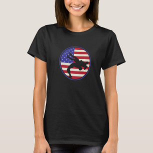 American Flag Wrestling Wrestler Wrestling Fan 7 T-Shirt