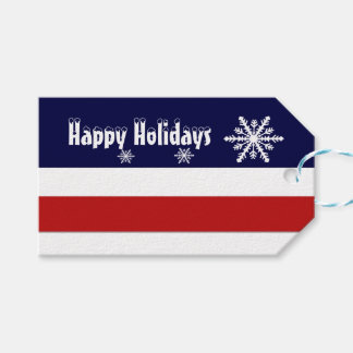 American flag Xmas holiday custom Gift Tags