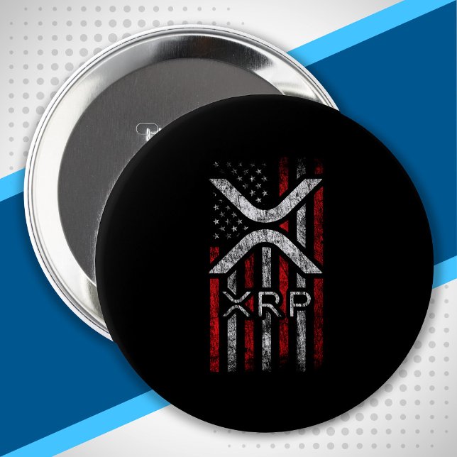 American Flag - XRP Crypto Currency Cryptocurrency 10 Cm Round Badge (Creator Uploaded)