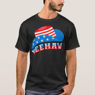 American Flag Yeehaw Western Cowgirl Cowboy 4th Of T-Shirt