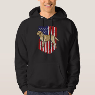 American Flag Yellow Labrador Retriever 4th Of Jul Hoodie