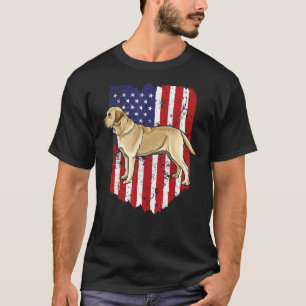 American Flag Yellow Labrador Retriever 4th Of Jul T-Shirt